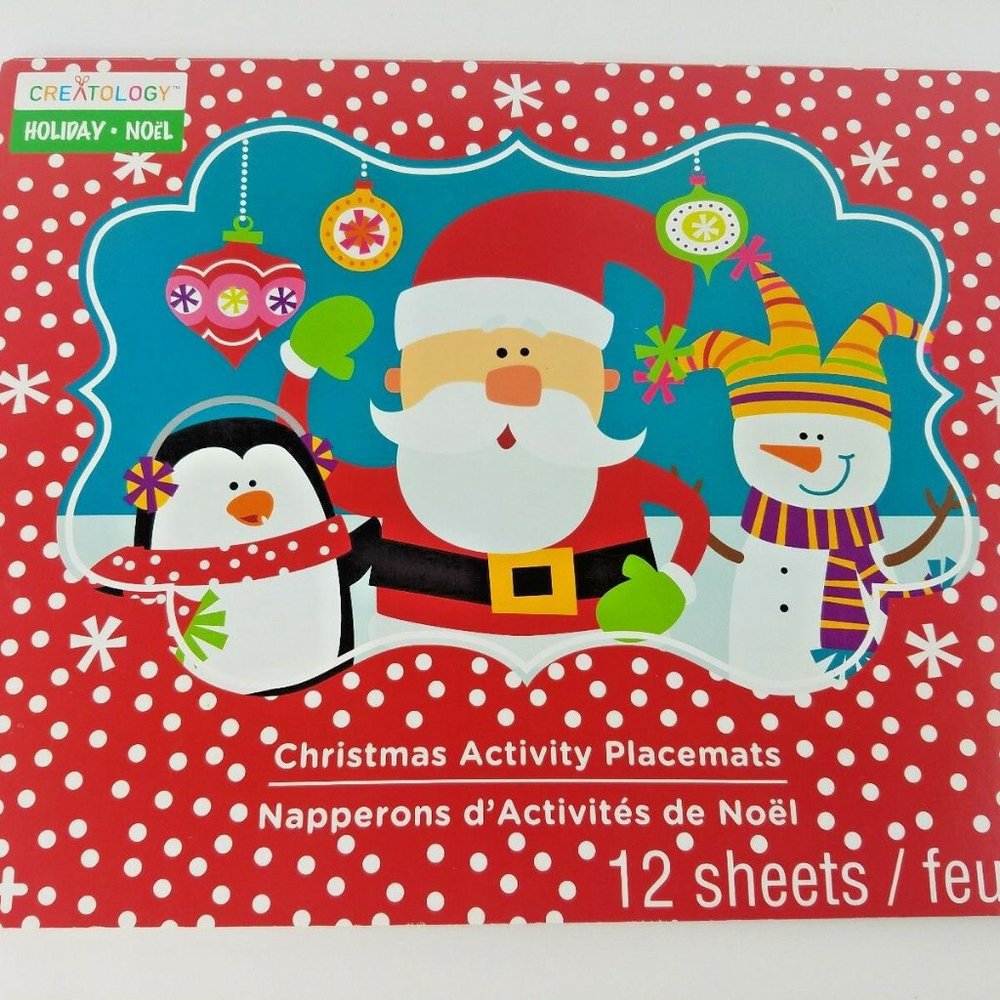 CHRISTMAS ACTIVITY PAPER PLACEMATS by Creatology  12 Sheets 4 DESIGNS NEW